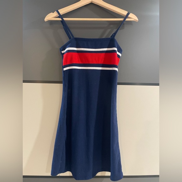 Navy Dress with Red and White Stripe - Picture 2 of 3